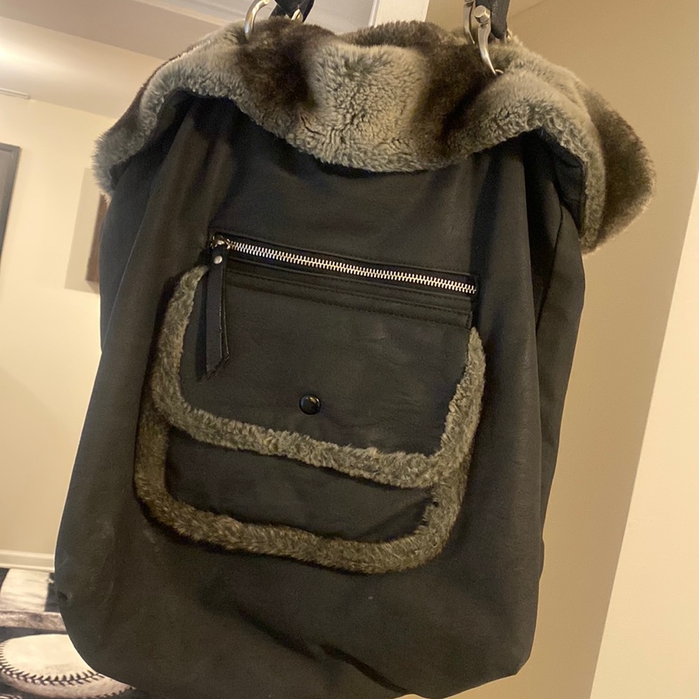 Black fur bag